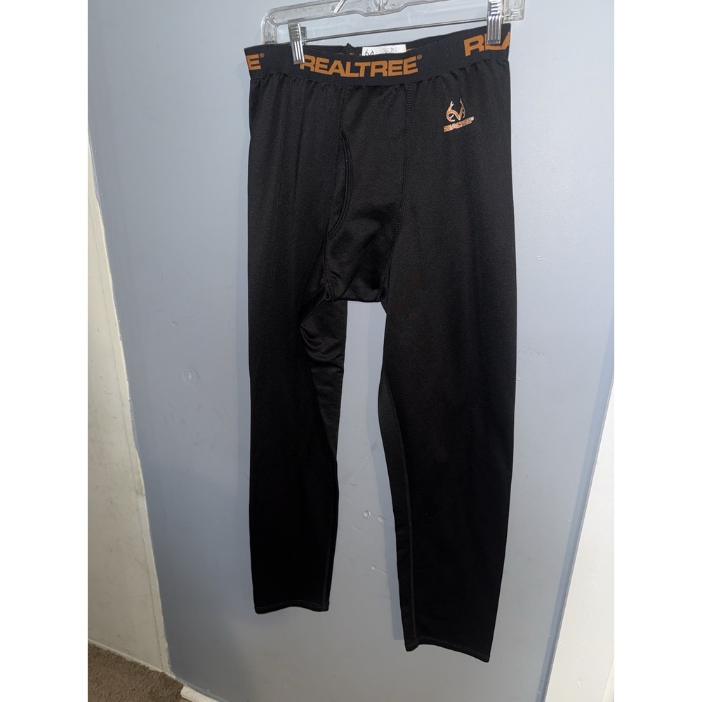 Realtree compression black pants mens size M Long Johns